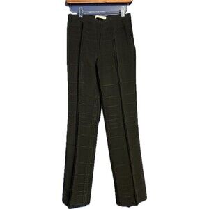 Prada Womens Creased Straight Leg Ribbed Dress Pants Black Trendy Size EUR 40